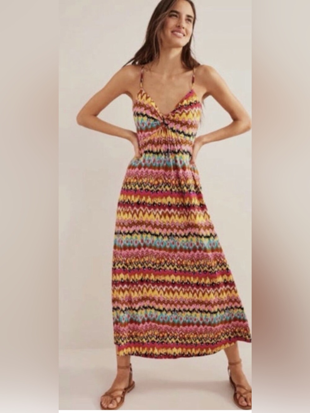Boden Strappy Maxi Dress Multicolor Sz 6